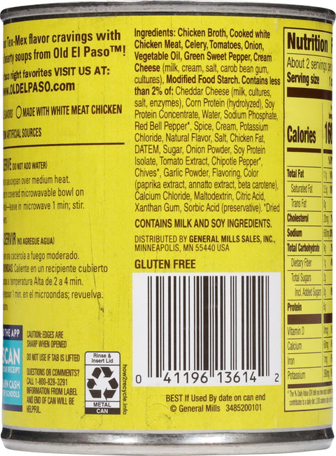 Old El Paso Enchilada-Style Chicken Cheese Soup 18.5 oz