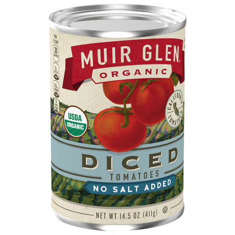 Muir Glen Organic No Salt Added Fire Roasted Diced Tomatoes 14.5 OZ