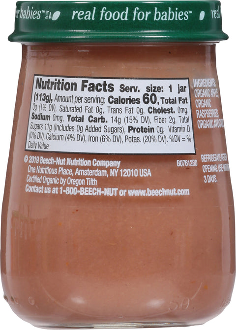 Beech-Nut Organics Stage 2 (6 Months+) Apple, Raspberries & Avocado 4 oz