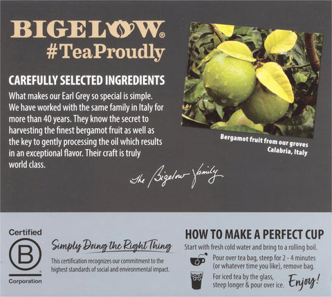 Bigelow Earl Grey Black Tea 40 CT