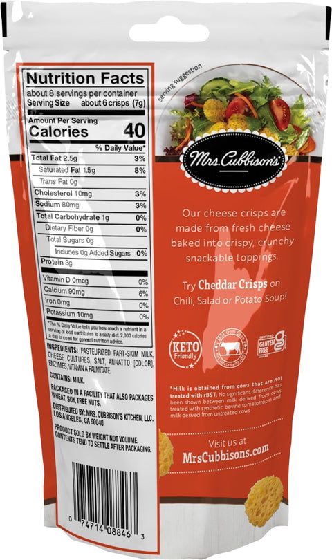 Mrs. Cubbison's Cheddar Crisps 1.98 OZ