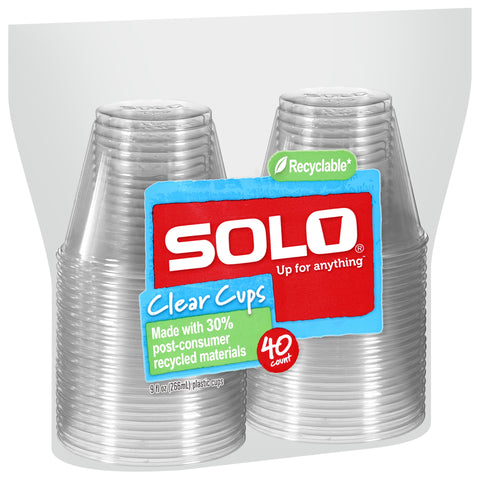 Solo Cup Plastic Clear 40 CT