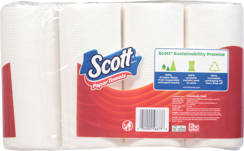 Scott One-Ply Choose-A-Sheet Fast Absorbing Paper Towels Double Rolls 12 ea