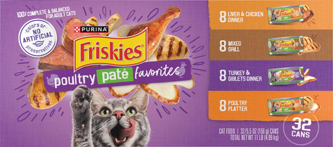 Purina Friskies Poultry Pate Variety Pack Cat Food 11 LB