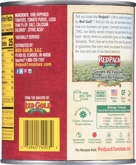 Red Pack Tomatoes Whole Peeled In Puree 28 OZ