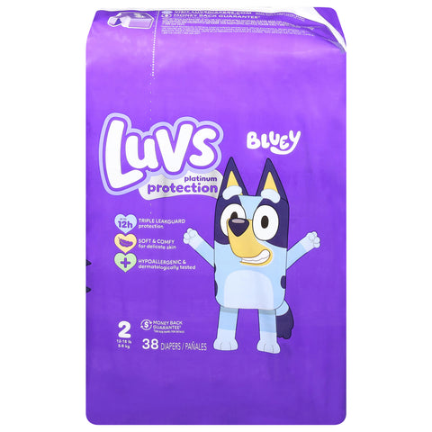 Luvs Bluey Diapers 2 (12-18 lb) 38 ea - 2 Pack