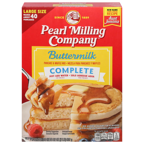 Pearl Milling Company Complete Buttermilk Pancake & Waffle Mix Large Size 32 oz - 12 Pack