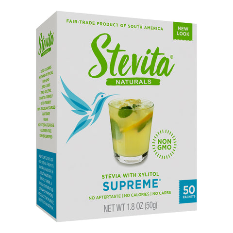 Stevita Naturals Supreme Stevia w/Xylitol Packets - 50 CT 6 Pack