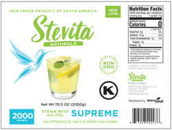 Stevita Naturals Supreme Stevia W/ Xylitol Packets - 2000 CT 1 Pack