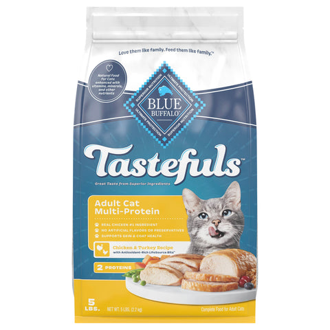 Blue Buffalo Blue Tastefuls Natural Adult Multi-Protein Chicken & Turkey Recipe Food for Cats 5 lb