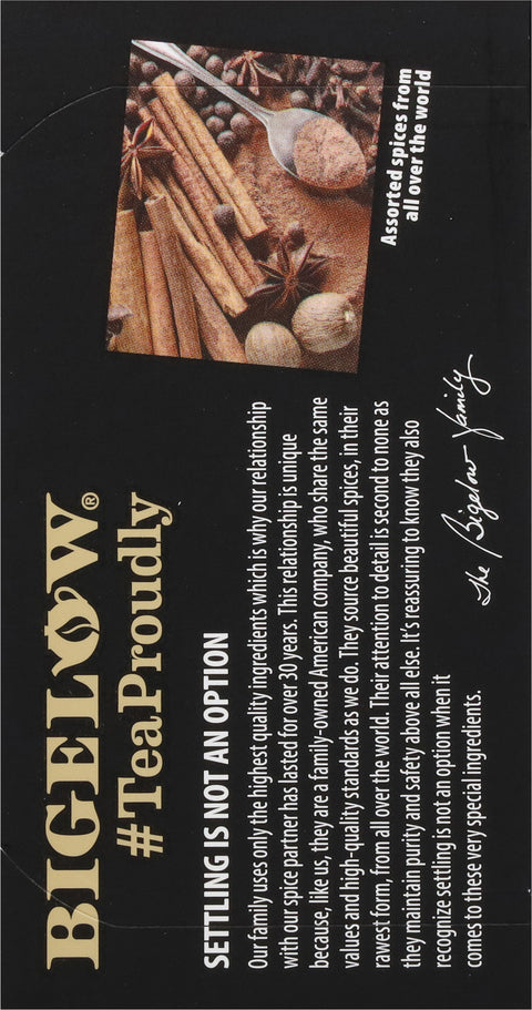 Bigelow Decaffeinated Spiced Chai Black Tea 20 CT