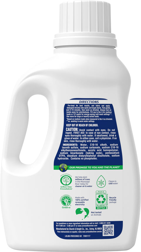 Arm & Hammer Sensitive Skin Free  Clear, 50 Loads Liquid Laundry Detergent, 50 Fl oz