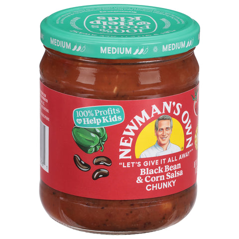 Newman's Own Medium Chunky Black Bean & Corn Salsa 16 OZ