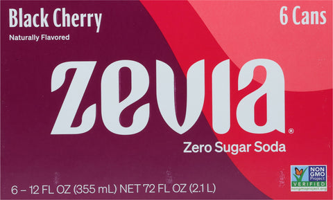 Zevia Zero Sugar Black Cherry Soda  72 FZ