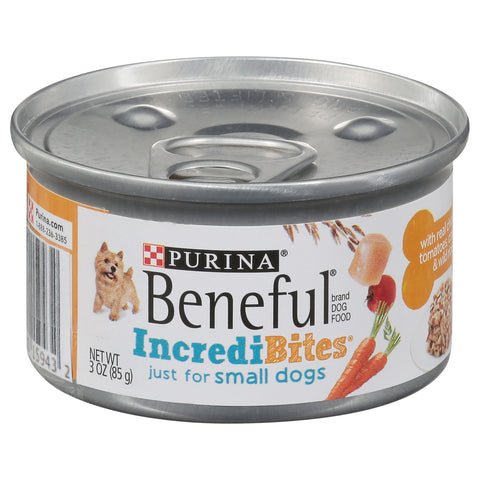 Beneful IncrediBites Small Dogs with Real Chicken, Tomatoes, Carrots & Wild Rice Dog Food 3 oz - 12 Pack