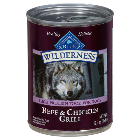 Blue Buffalo Wilderness Grain Free Beef & Chicken Dog Food 12.5 OZ