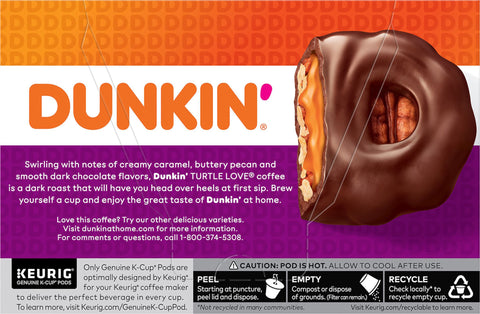 DunkinÃ¢â‚¬â„¢ Dark Roast, Turtle Love, K-Cup Pods 3.5 OZ