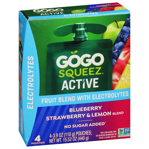 GoGo Squeez Active Blueberry Strawberry & Lemon Blend Fruit Blend with Electrolytes 4