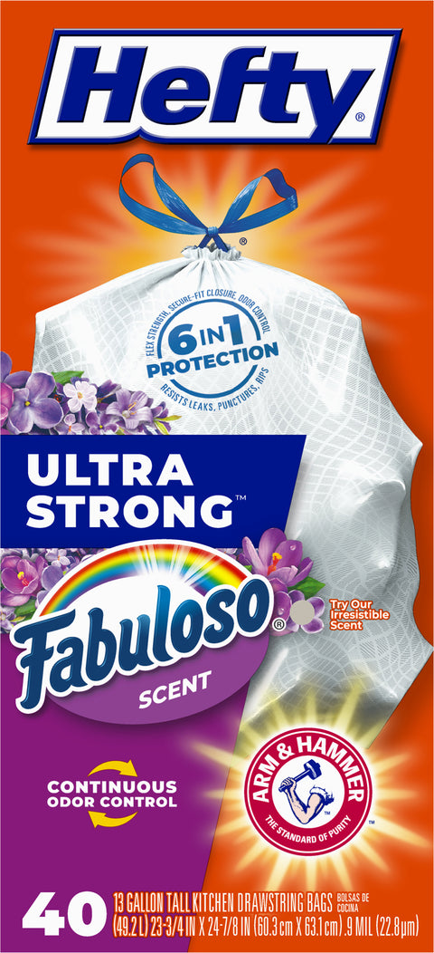 Hefty Fabuloso Scent Tall Kitchen Bags 40 CT
