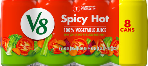 V8 100% Spicy Hot Vegetable Juice 44 FZ