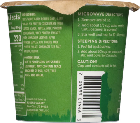 Kodiak Power Cup Protein Packed Apple Cinnamon Oatmeal 2.12 oz