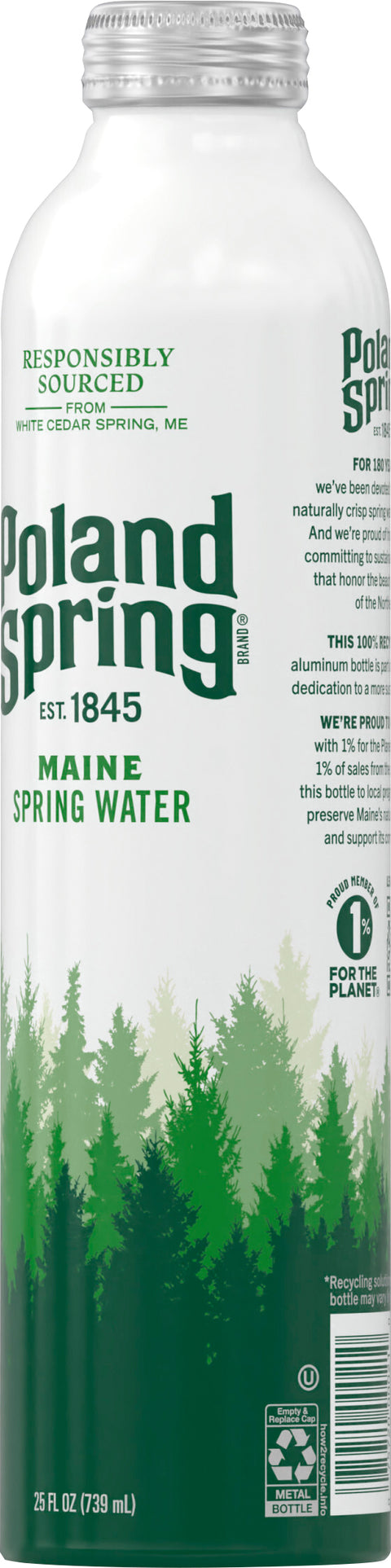 Poland Spring Spring Water Aluminum Bottle 25 oz