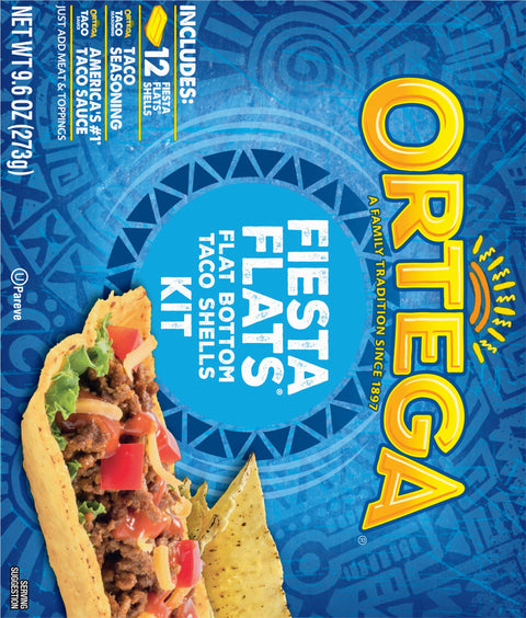 Ortega Fiesta Flats Taco Shells Kit 9.6 OZ