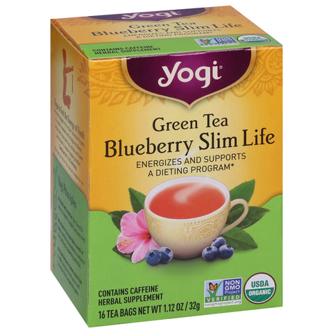 Yogi Caffeine Free Blueberry Slim Life Green Tea 16 CT