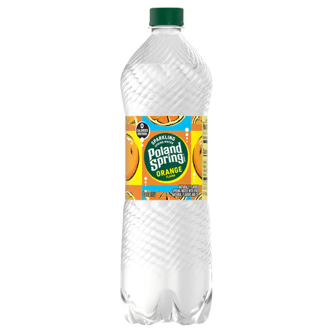 Poland Spring Sparkling Water, Orange, 33.8 oz. Bottle - 12 Pack