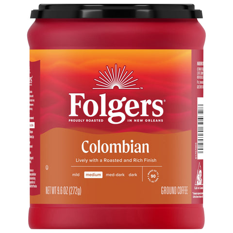 Folgers Colombian Medium Ground Coffee 9.6 OZ