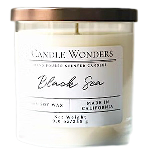 Candle Wonders 100% eco-Friendly Soy Wax Candle Black Sea - 12 OZ 12 Pack