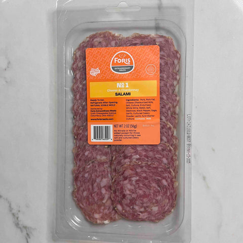 Foris Extraordinary Meats No. 1 Salami, Large Format, Pre-Sliced Tray - 2 OZ 15 Pack