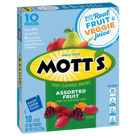 Mott's Assorted Fruit Flavored Snacks 8 OZ