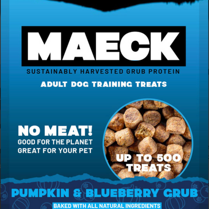 MAECK Insect Grub Protein Dog Training Treats Pumpkin - Blueberry - 1 LB 12 Pack
