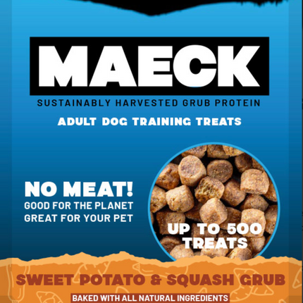 MAECK Insect Grub Protein Dog Training Treats - Sweet Potato - Squash - 1 LB 12 Pack