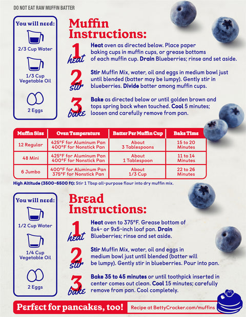 Betty Crocker Muffin Mix Wild Blueberry Pouch 16.9 OZ