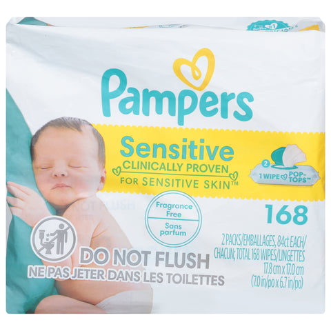 Pampers Wipes Sensitive 168 CT