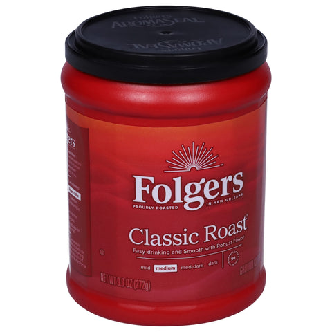 Folgers Classic Medium Roast Ground Coffee 9.6 OZ