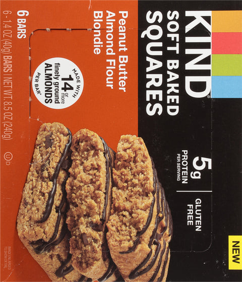 Kind Soft Baked Squares Peanut Butter Almond Flour Blondie 8.5 OZ
