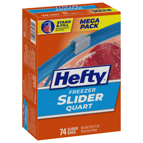 Hefty Slider Freezer Quart Bag 74 CT
