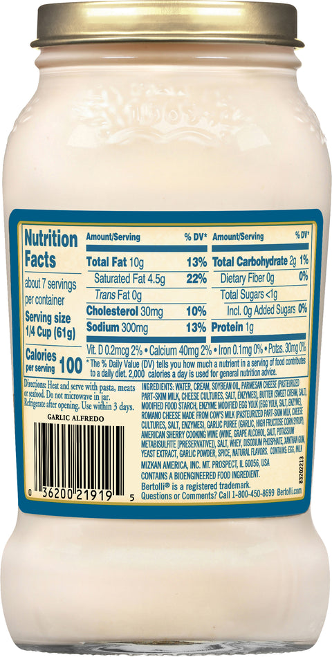 Bertolli Garlic Alfredo Pasta Sauce 15 OZ