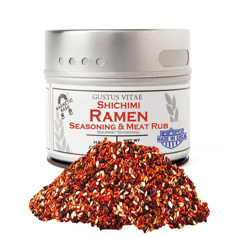 Gustus Vitae Shichimi Ramen Seasoning + Meat Rub - 2 OZ 8 Pack