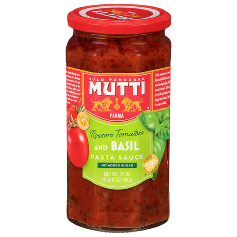 Mutti Rossoro Tomatoes and Basil Pasta Sauce 24 oz - 6 Pack
