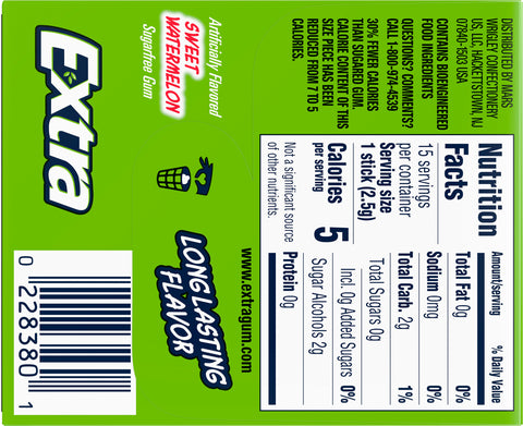 Extra Sweet Watermelon Gum 15 CT
