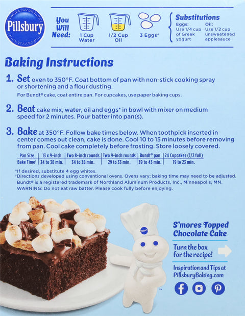 Pillsbury Moist Supreme Devil's Food Cake Mix 15.25 OZ
