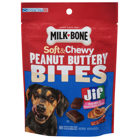 Milk-Bone Soft & Chewy Peanut Buttery Bites Dog Snacks 4.5 oz - 7 Pack
