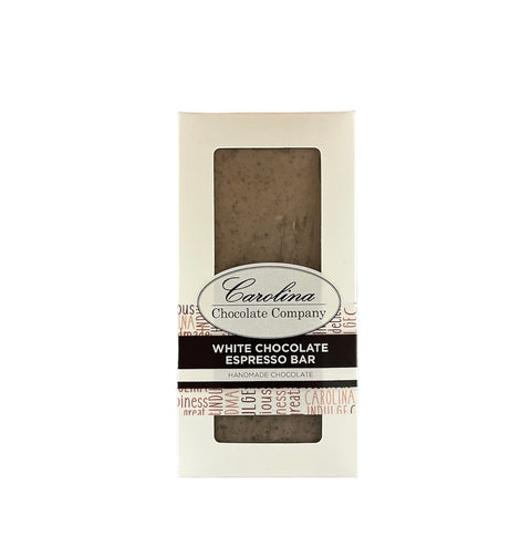 Carolina Chocolate Company White Chocolate espresso Bar - 4 OZ 20 Pack