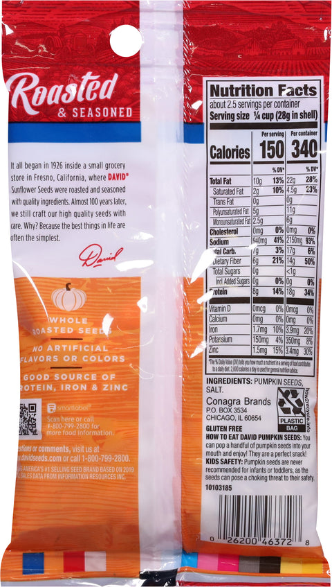 David Roasted & Salted Pumpkin Seeds 2.25 OZ