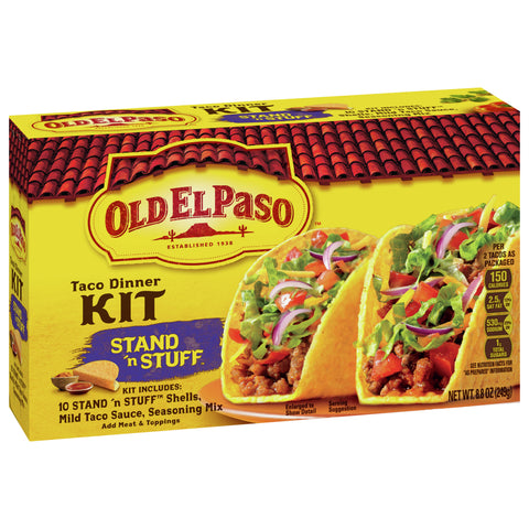 Old El Paso Taco Dinner Kit Stand N Stuff Shells 8.8 OZ