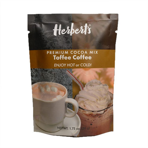 Herberts Wine Jelly Toffee Coffee Cocoa Mix-Hot or Iced Frappe - 1.75 OZ 12 Pack